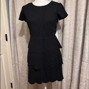 Little black dress with layered, scallop detail